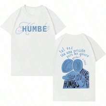 Camisetas Estéticas para Hombre y Mujer con Estampado de Humbe, Cantante del Tour Dúeno del Cielo, Camisetas T-Rendy 2026, Camiseta de Algodón Casual, Versátil y Cómoda - Negro - Ver 1