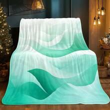 1 manta verde con patrón de textura ondulada - Manta ligera de franela para sofá, cama, viajes, sala de estar, oficina, sillón y cama - Manta de forro polar con impresión digital y tela de poliéster suave y cálida, uso en todas las estaciones, lavable a máquina, regalo perfecto para familiares o amigos, comodidad para viajes.|Diseño de Textura Ondulada|Manta Lavable a Máquina - frazada - Ver 6