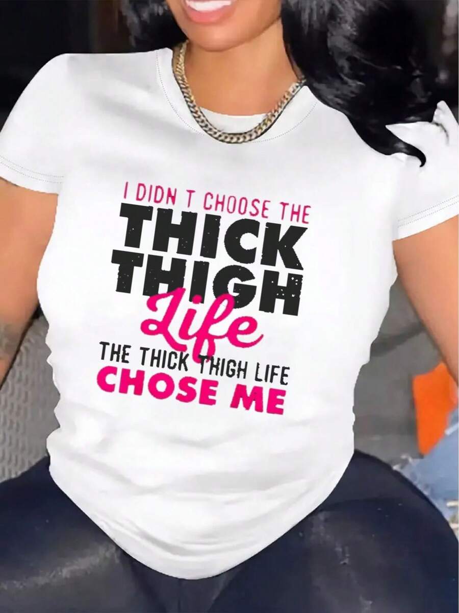 Women's Casual Short Sleeve T-Shirt, 1 Piece, 100% Thick Cotton - Comfortable Round Neck, Soft And Cute Top - Unisex, Suitable For Casual Daily Outings, Short Sleeve Summer Top, Retro Y2K Print T-Shirt. - 白色 - 查看 1
