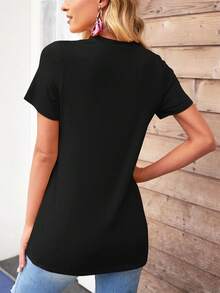 Sudadera con estampado de letras Rachel para mujer, con diseño de letras, divertidas, informales - Azul - Ver 7