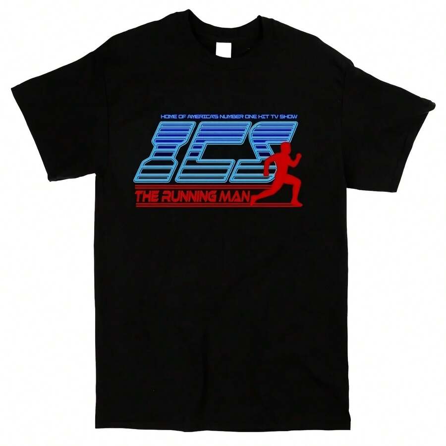 Camiseta con gráfico de la película de ciencia ficción retro de los años 80 de The Running Man, camiseta informal de algodón de manga corta para hombre y mujer - forma - Ver 1