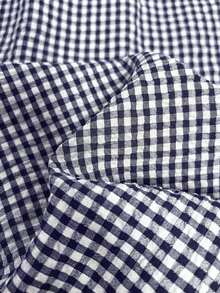 Frenchy Conjunto de 2 piezas de top sin mangas de cuello redondo a cuadros y pantalones para mujer - Azul marino - Ver 6
