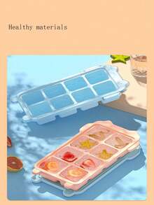 1pc Ice Cube Tray, Quick Release Ice Cube Mold, Fridge Ice Storage Box, Sealed Anti-Odor Freezer Ice Cube Tray, Square & Spherical - Multicolor - View 8