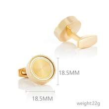 1pc Round CD-Shaped Enamel Metal Cufflinks, For Men's Formal Shirt - Multicolor - View 4