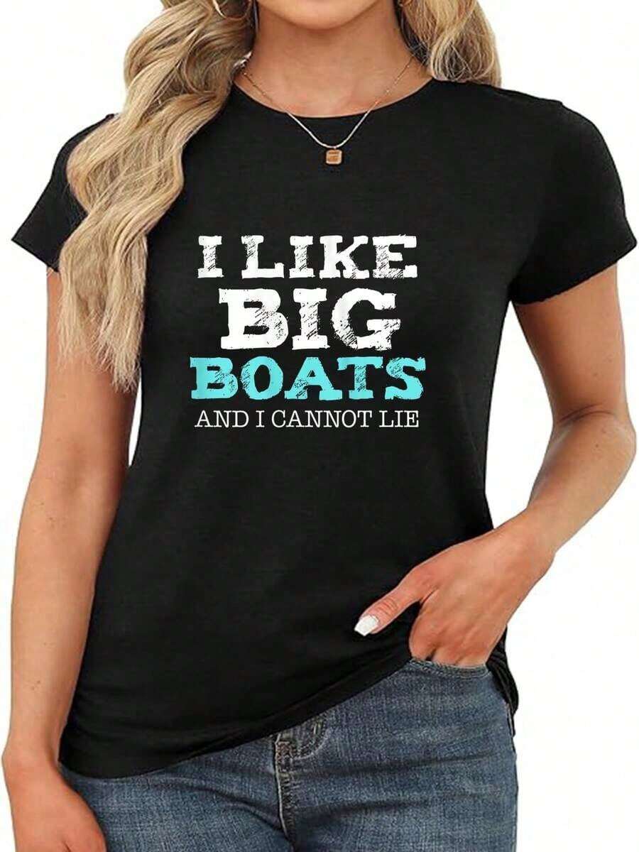 Playera de mujer 100% algodón manga corta estampado minimalista versátil para verano - Negro - Ver 1