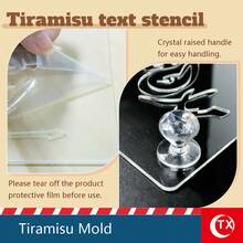 TX 1pc Acrylic Tiramisu Powder Stencil - Transparent Printing Template, Suitable For Baking Cakes - Mousse Cake, Pastry, Tiramisu Decorative Pattern Template - Applicable For Wedding, Birthday, Party, Promotion Celebration, Ramadan Blessing And Eid Mubarak - Powdered Sugar Sifter - Kitchen Baking Tool. - Multicolor - View 12