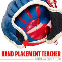 Franklin Sports Air Tech Adapt Series Guantes Teeball de 8.5 Pulgadas: Lanzador para diestros - Azul marino/Rojo - Ver 8