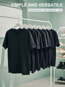 Women's T-Shirt: If My Mouth Doesn't Say It, My Face Will - Casual Black Short Sleeve T-Shirt, 180G 100% Cotton, Comfortable, Soft And Cute Round Neck (Available In Sizes S-2) - 黑色 - 查看 3