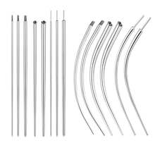 Kit de taladro de acero inoxidable 316L hipoalergénico, incluye taladro recto y curvo con rosca interna y externa, pasadores guía, herramientas de inserción y expansión para joyas de perforación de nariz, oreja, labio y ombligo en 0.8mm, 1.0mm, 1.2mm, 1.6mm - derecho - Ver 1