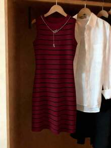 Nuevo vestido casual de cuello redondo sin mangas con estampado de corazón - Multicolor 7 - Ver 3