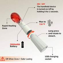2000mAh USB-C Rechargeable Heated Ice Cream Scoop Plastic 304 Stainless Steel Max 70°C Heating Power Indicator Display 2oz Capacity 70Mins Long Standby Fast Scoop Hard Frozen Ice Cream Summer Kitchen Gadget With USB-C Charging Cable User Manual - White - View 8