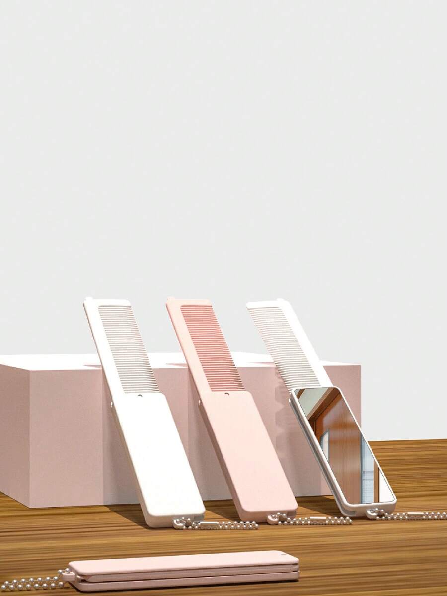Espejo plegable portátil mini y peine todo en uno, espejo compacto para maquillaje y arreglo personal - Múltiples estilos - Ver 1