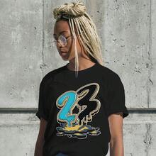 Dunkare Sneaker Match Graphic T-Shirt For Men And Women - Retro Gamma Blue 11s Streetwear | Unisex, Regular Fit, Vintage Style Y2K - 黑-23滴泥 - 查看 6