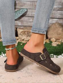 ZOSIVC Women's Slip-On Flat Shoes, Casual Vacation Beach Sandals, Comfortable Lightweight Indoor Slippers - Coffee Brown - View 8