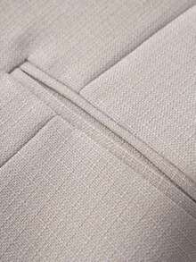 Chaleco liso para mujer, chaqueta de cuello en V, primavera/otoño, ropa de oficina de moda para verano - Albaricoque - Ver 5