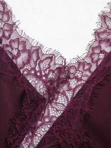 Nuevo Top de estilo lencería con decoración de encaje de moda europea para mujer, estilo veraniego - Rojo violeta - Ver 9