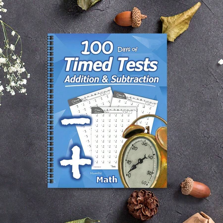 1 cuốn sách Humble Math, luyện tập phép cộng và trừ liên tục trong 100 ngày, thử thách toán học không gián đoạn, phù hợp cho người lớn, độ khó trung bình (Không bao gồm bút) - Mảnh duy nhất - Xem 1