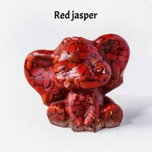 1件天然水晶可爱小象雕像，灵气疗愈护身符摆件，风水雕塑摆件，家居办公室桌面装饰品 - 滴膠小象 - 查看 16