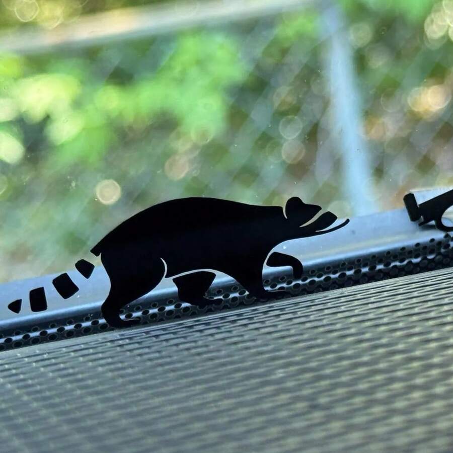 1pc Cute Raccoon Pattern Sticker, Suitable For Easter Eggs, Cars, Trucks, Windshield Decoration, Ideal Gift For Animal Lovers - A - View 1