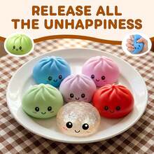 Dumpling Squishies, Glitter Dumpling , Colorful Dumplings Stress Balls Fidget Sensory Toy, Easter Basket Stuffers, Stocking Stuffers With Food Steamer Stretchy Desk ToysSmall+Large (Combination) - 彩色 - 查看 3