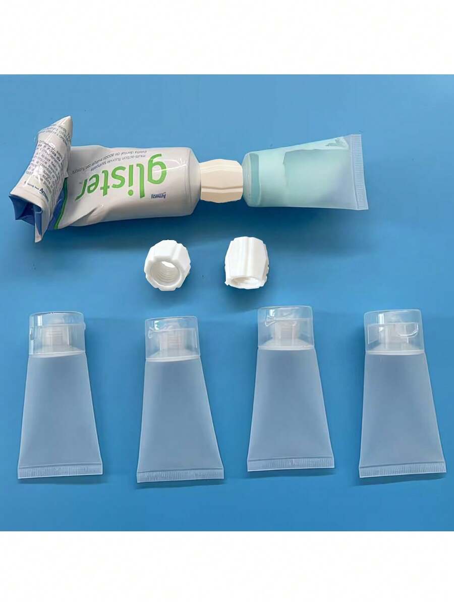 3/5/10pcs 30ml Plastic Toothpaste Tube Cleanser Adapter, Convenient Toothpaste Cleanser Refill Home Use, Toothpaste Travel Set - White - View 1