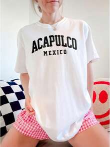 1 Piece 180g Women's T-Shirt, Men's T-Shirt. Casual Cotton Crew Neck T-Shirt. Women's Athletic T-Shirt. Designed By Y2K Generation Artists In The Bababask Style, Made From 100% Pure Cotton. Creative Cartoon Pattern Design, Comfortable Short Sleeves - 白色9 - 查看 1