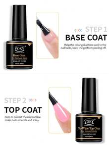 VOKY 8pcs Candy Color Nail Polish Set, Includes Base Coat And Top Coat, Easy To Apply, Nail Art Set, Professional Manicure Set, Perfect For Beginners - Multicolor - View 8