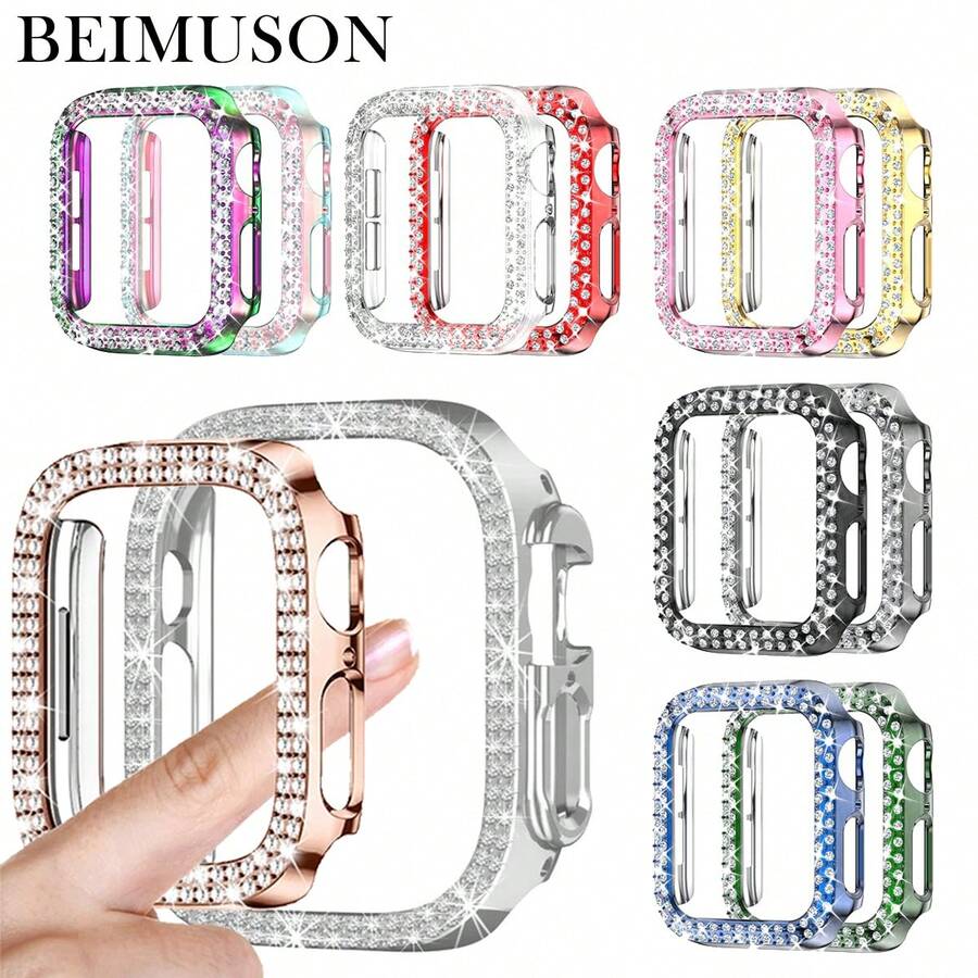 BEIMUSON 闪亮表壳，兼容 Series 11/10/9/8/7/6/5/4/3 Ultra SE 42mm 46mm 49mm 40mm 44mm 41mm 45mm 38mm，水晶钻石保护套，女士适用