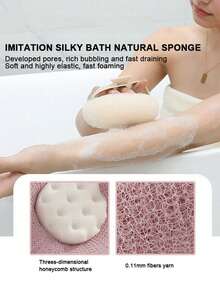 1/2pcs Bathing Sponge, Exfoliating Sponge, Massage Bath Ball, Bathing Brush Tool, Soft & Skin-Friendly, With Suction Cup, Reusable, Mother's Day Gift - Multicolor - View 4