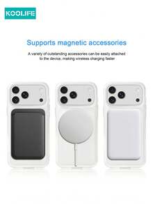 Koolife 1pc 360° Rotating Transparent Magnetic Phone Case, PC+TPU Matte Anti-Drop Transparent Shell With Stand, For Iphone18pro/18pro Max/17/17pro/17promax/17Air/16/15/14/13 - Clear - View 6