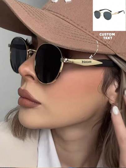 Gafas de metal a la moda personalizadas con borde bendecido, 2000 gafas elegantes adecuadas para damas de honor, regalos personalizados, regalos de boda, regalos de cumpleaños, regalos de fiesta, láser de madera, a la moda, retro, divertido, vintage