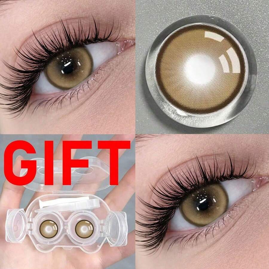 Milk Coffee  Little Devil Eye Contact - Moisturizes And Daily Wear, Enhances Your Appearance On Holidays And Birthdays, Cheap, Valentine's Day, Cheap Goods, Travel, Travel Essentials, Room Decoration, Valentine's Day Gifts, Cheap Things, Rooms, Vacation Essentials, Women's Gifts, Bedrooms, Valentine's Day Supplies, 99 Cents - Coffee Brown - View 1