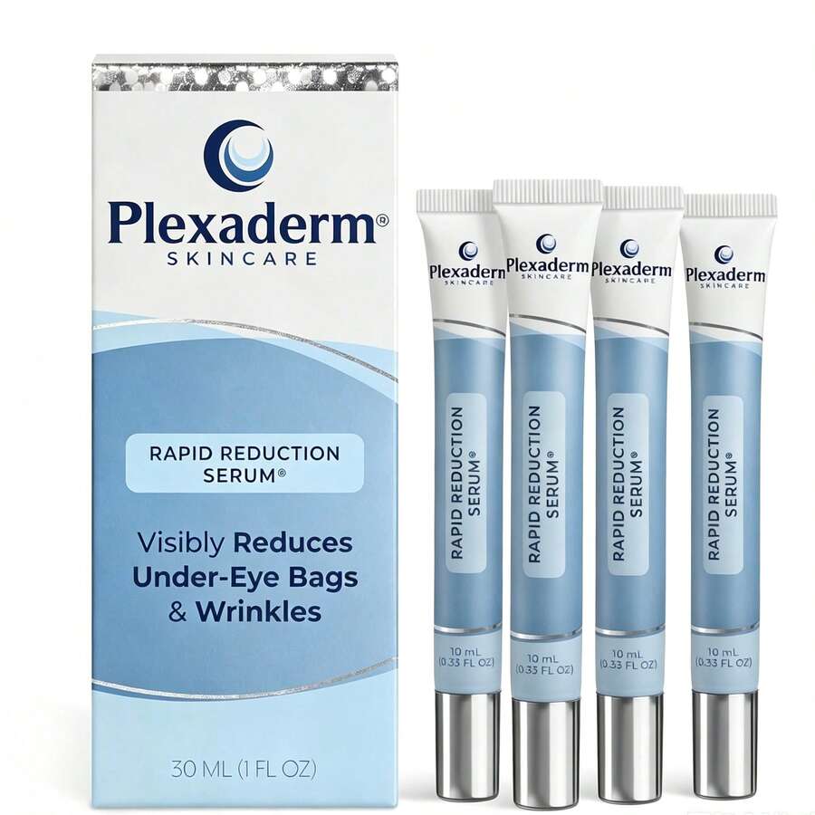 Plexaderm⁢ Rapid Reduction Eye Serum - Reduces Eye Bags, Wrinkles, Dark Circles & Fine Lines, Anti Aging Eye Care, 3 Tubes, Buy 1 Get 3 Free + Free Shipping - Retinol - 查看 1