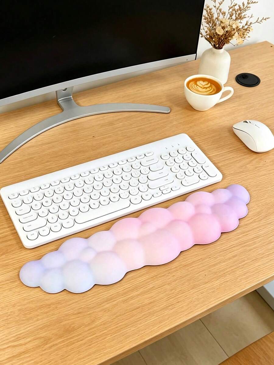 符合人体工学的键盘腕托,云朵形渐变腕垫,防滑底座,舒适缓解办公和游戏时的手腕疼痛 - 查看 1