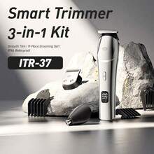 Bộ dụng cụ chăm sóc cá nhân 11 trong 1 Itel ITR-37 - Lưỡi dao hình chữ U + Lưỡi dao hình chữ T + Máy tỉa lông mũi, bao gồm 8 lược dùng cho tóc, mặt và cơ thể. - Bạc - Xem 1
