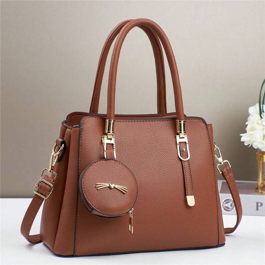 Premium Women's Handbags, Spring And Autumn Fashion Simple Shoulder Bags, Large Capacity Underarm Bags. - 咖啡棕 - 查看 1
