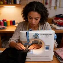 SOKANY Máquina de coser multifunción 520A, 12 patrones de puntada, velocidad ajustable, aguja doble hilo doble, para coser ropa diaria y ropa para mascotas - verde menta - Ver 5