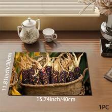 1 tấm lót thoát nước/thảm thấm hút/thảm phơi khô in hình bắp ngô dùng cho máy pha cà phê, bát đĩa - Tấm lót bảo vệ mặt bàn bằng polyester thấm hút tốt với miếng đệm cao su chống trượt, dùng để trang trí quầy bếp, quầy bar gia đình và bàn ăn. - Nhiều màu - Xem 7