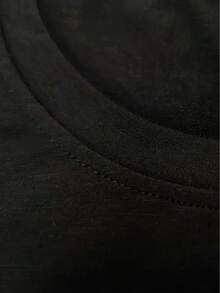 1 pieza de la camiseta de manga corta con cuello redondo "Lively Mom's Messy Braids", camiseta para mujer, regalo del Día de la Madre para mamá y abuela, camiseta casual de primavera/verano, 180g 100% algodón. - Negro - Ver 5