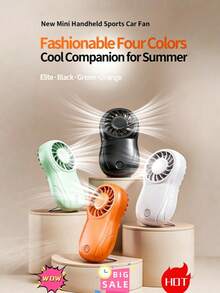 Ventilador eléctrico ultra compacto de 3.8 pulgadas, ventilador portátil de bolsillo para viajes al aire libre, con batería integrada de gran capacidad de 900mAh para un funcionamiento duradero, motor sin escobillas de alta potencia que proporciona un flujo de aire fuerte, ventilador de enfriamiento personal adecuado para ir al trabajo, acampar, oficina y uso al aire libre en verano - multicolor - Ver 5