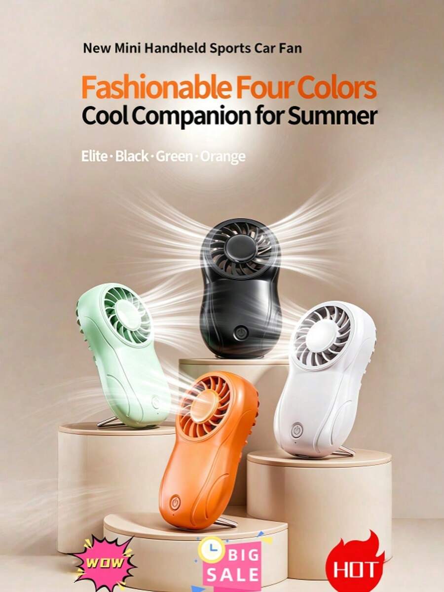3.8-Inch Ultra-Compact Handheld Electric Fan, Pocket-Sized Portable Fan For Outdoor Travel, Built-In 900mAh Large Capacity Battery For Long-Lasting Runtime, High-Power Brushless Motor Provides Strong Airflow, Personal Cooling Fan Suitable For Commuting, Camping, Office And Outdoor Use In Summer
