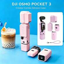 Soft Silicone Protective Case For Osmo Pocket 3/Xtra Muse Camera, With Microphone Cover And Screen Protector, Anti-Scratch (Pink) - Multicolor - View 3
