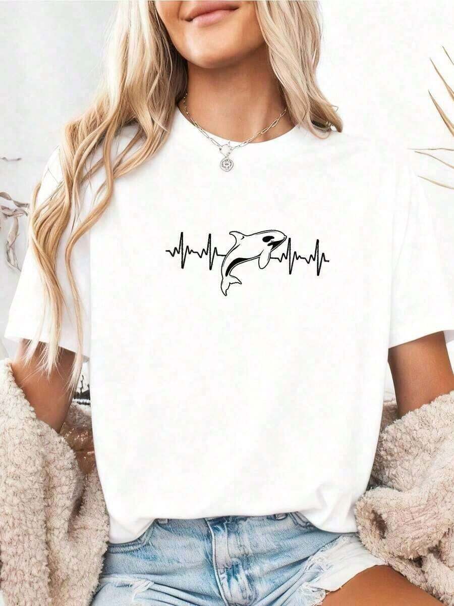 Cool Orca Design T-Shirt For Men, Women And Kids - Rose - View 1
