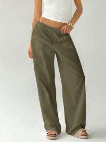 Women Leggings - Army Green - View 4