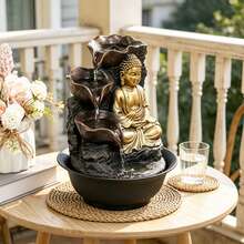 Buddha Statue Ornament With Flowing Fountain, USB Powered Indoor Desktop Waterfall, Suitable For Home, Study, And Office Decoration, Feng Shui Accessories, Creative Crafts, Birthday Gifts, Yoga Meditation Meditation Meditation Accessories - JZ057 - View 8