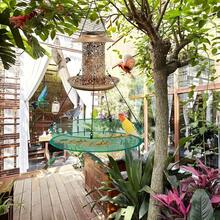 1个悬挂式喂鸟器，花园庭院户外悬挂式喂鸟托盘 - 尼龙网平台喂鸟器，适用于户外鸟类，户外花园鸟笼，吸引鸟类 - 餵鳥掛籃 - 查看 2