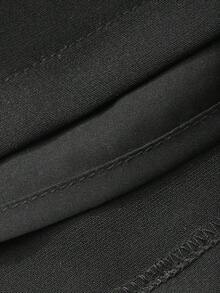 Falda pantalón de verano casual de unicolor con abertura lateral para mujer - Negro 7 - Ver 8