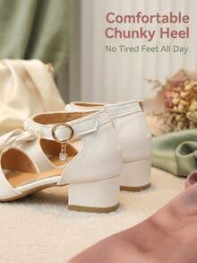1 Pair 2026 New Girls' Sandals, Open Toe Design, Sweet Princess Style, Suitable For Daily/Formal Occasions/Outdoor Use - White - View 6