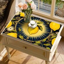 1pc Lemon Print Absorbent Mat/Drying Mat For Coffee Maker, Dishes - Polyester Absorbent Desktop Protective Mat With Rubber Anti-Slip Pad, For Kitchen Counter Decor, Home Bar And Dining Table - Multicolor - View 4