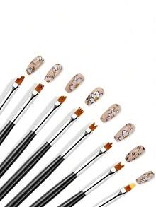 Bộ cọ vẽ móng chuyên nghiệp 8 món/5 món/3 món, dụng cụ vẽ móng nghệ thuật, chăm sóc móng tay và móng chân với thiết kế họa tiết sáng tạo. - Nhiều màu - Xem 9